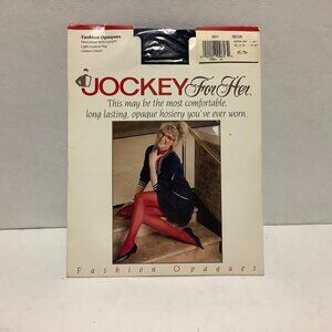 NIP Vintage Jockey For Her Fashion Opaques Light Control Top Pantyhose Navy Sz M